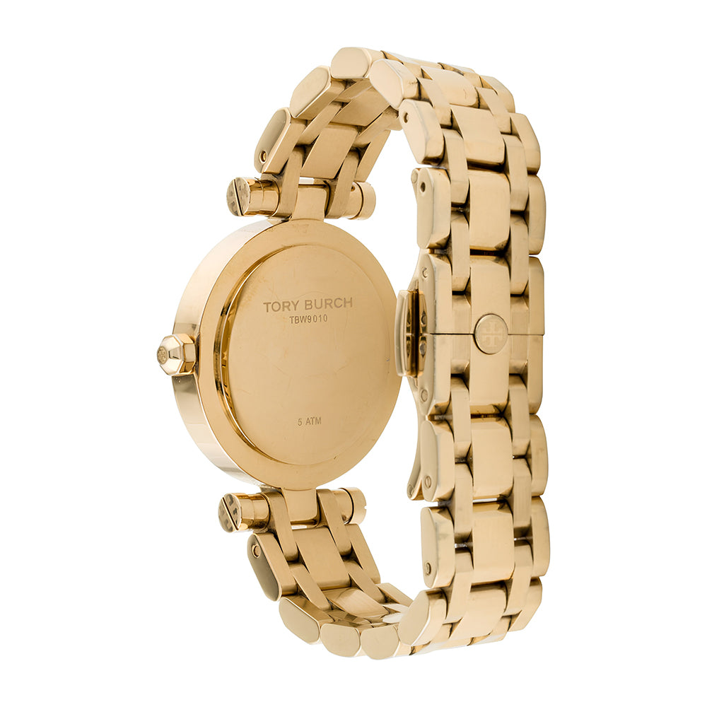 Tory Burch Classic T Blue Dial Gold-Tone Ladies Watch TBW9010