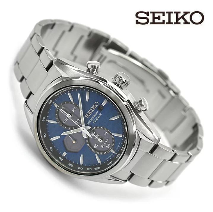 SEIKO Macchina Sportiva Blue Dial Solar Men's Chronograph | SSC801P1