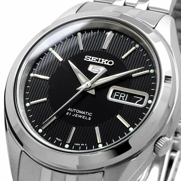 Seiko 5 Black Dial Automatic Men's Watch SNKL23K1 Time Access store