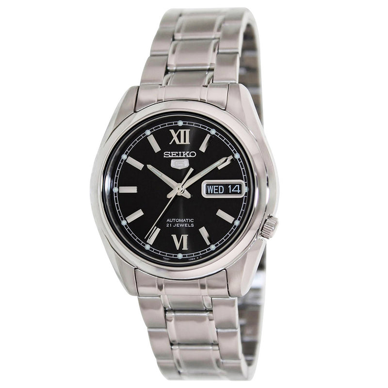 Seiko 5 "21 Jewels" Black Dial Automatic Watch for Men SNKL55K1