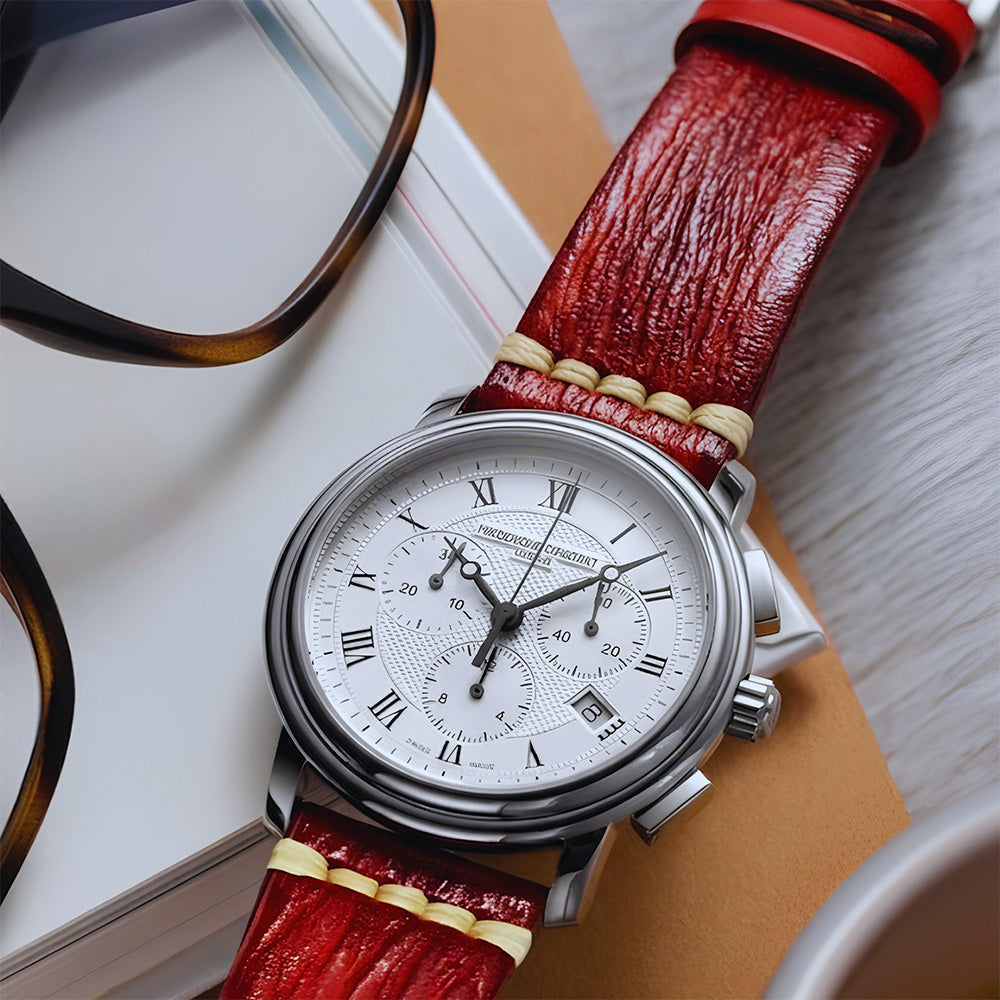 Cavern Coconut Textured Red Full-Grain Leather Watch Strap | 20MM