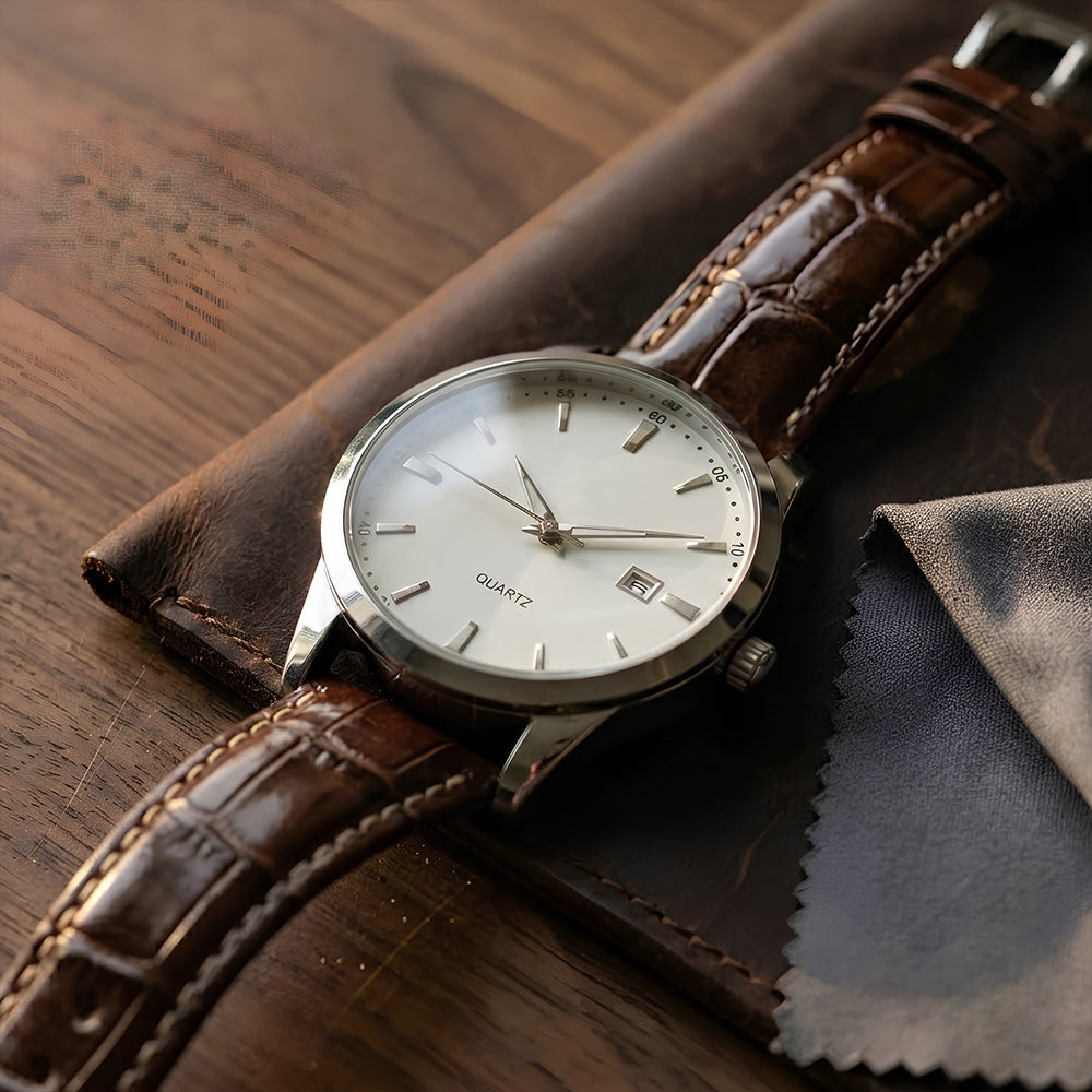 Cavern Crocodile Textured Dark Brown Leather Watch Strap | 22MM