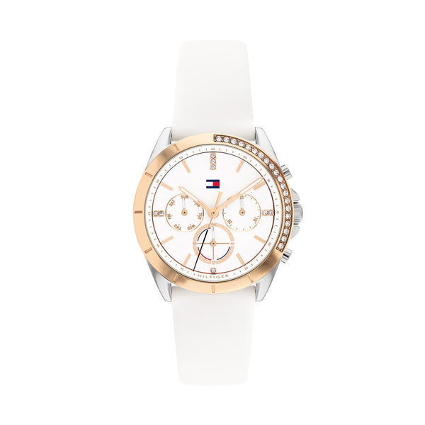 TOMMY HILFIGER WOMEN'S WHITE SILICONE STRAP TH1782388