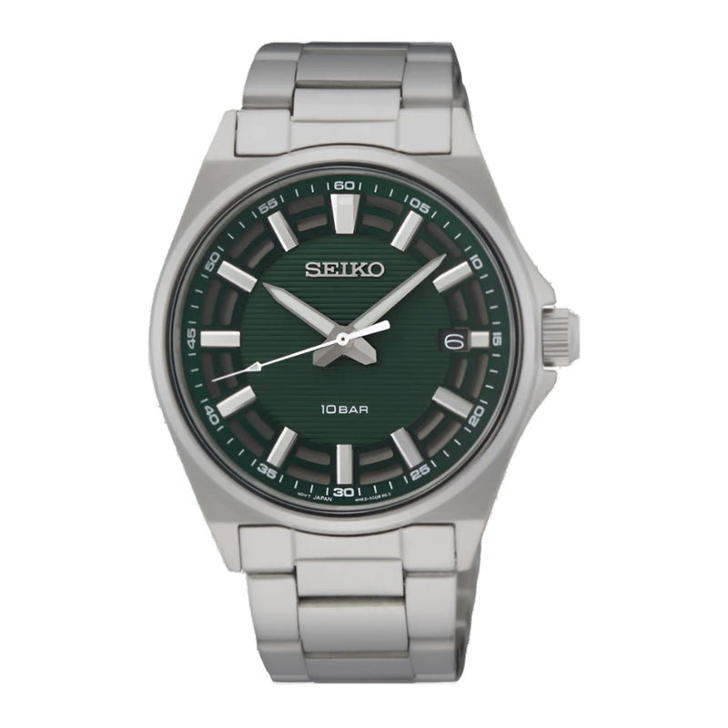 Seiko Essentials Quartz Green Dial Classic Men's Watch| SUR503P1