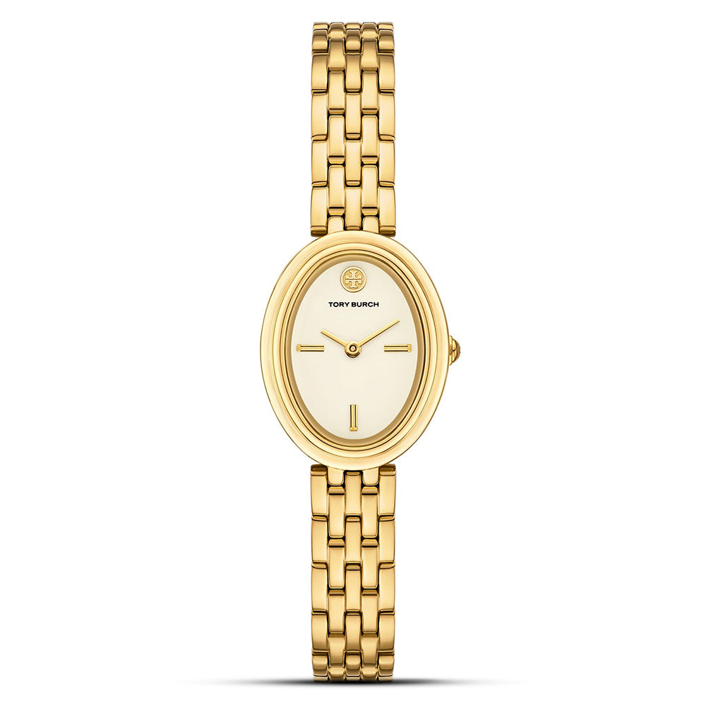 Tory Burch The Oval Gold-Tone Stainless Steel Ladies Watch TBW6032