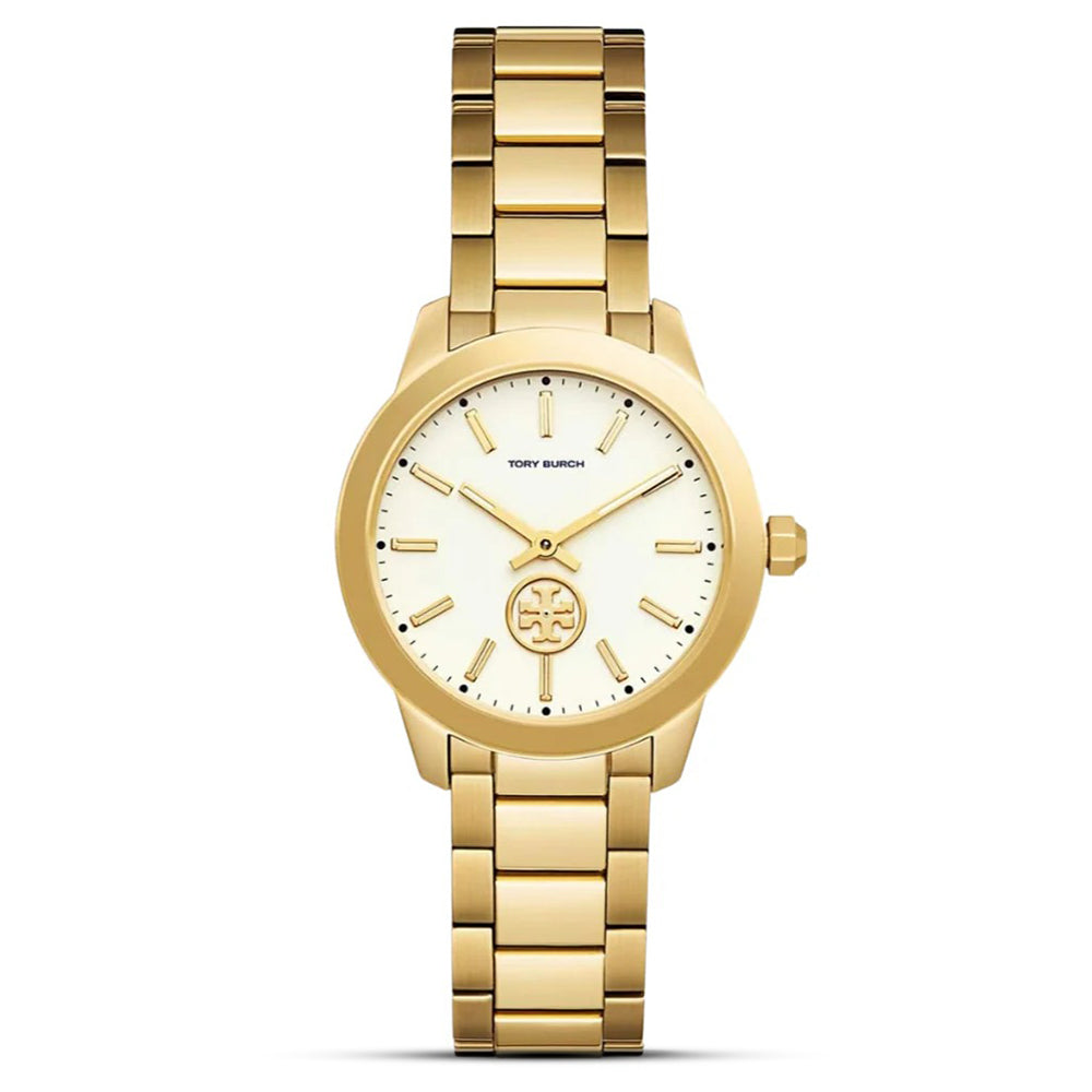 Tory Burch Collins White Dial Gold-Tone Ladies Watch TBW1300