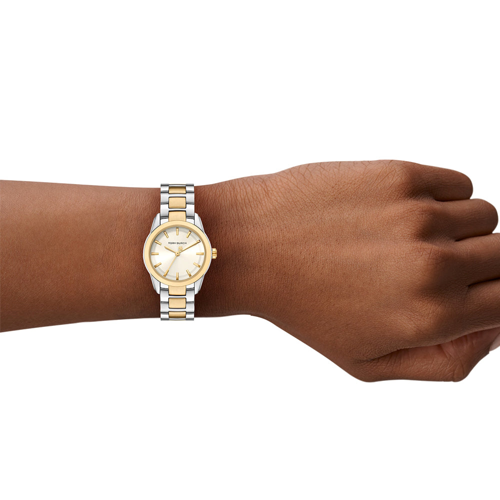 Tory Burch Small Miller Ivory Sunray Dial Ladies Watch TBW9063