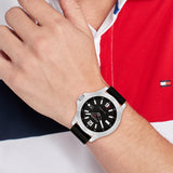 Tommy Hilfiger Ryan Black Dial Silicon Strap Watch| TH1710539