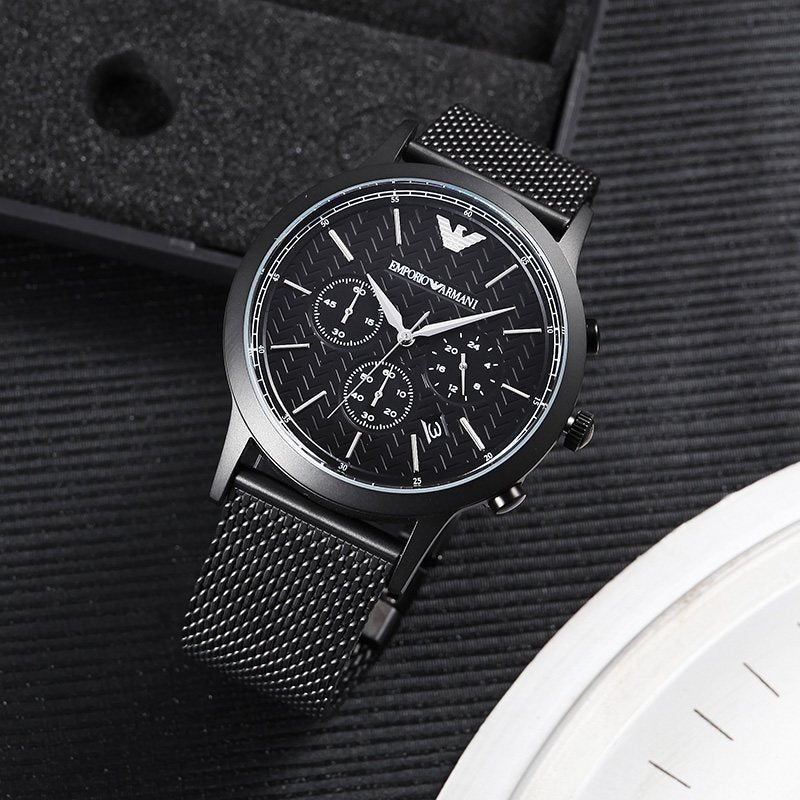 Emporio Armani Black Mesh Quartz Men's Watch| AR2498