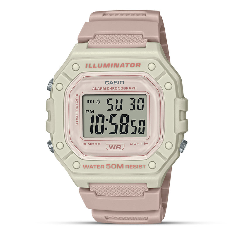 Casio Illuminator Digital Pink Band Unisex Watch | W-218HC-4A2VDF