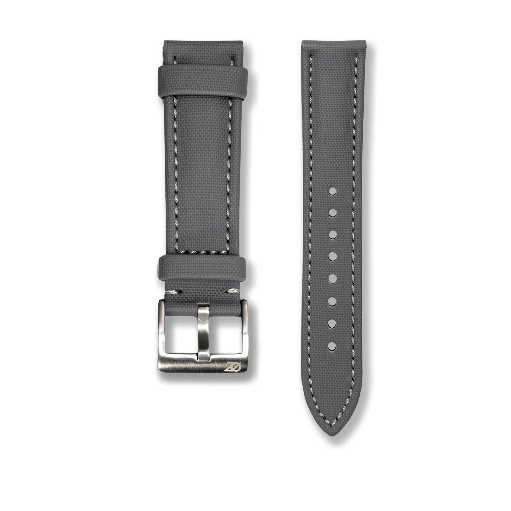 Zeyron 22mm Grey Premium Sailcloth Watch Strap