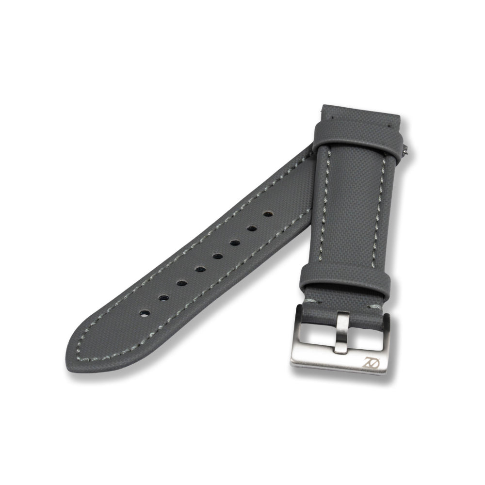 Zeyron 22mm Grey Premium Sailcloth Watch Strap