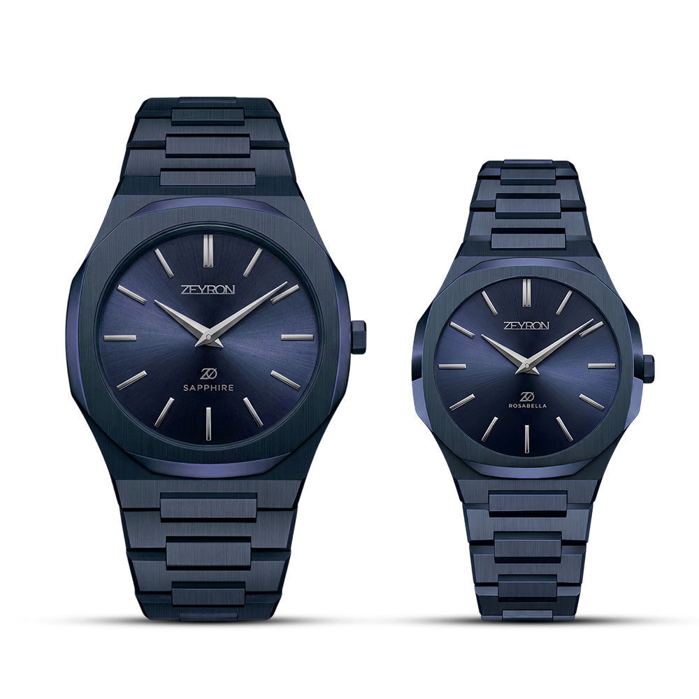 Zeyron Blue Dial Couple Watch | ZOF 2620 / ZF 2621