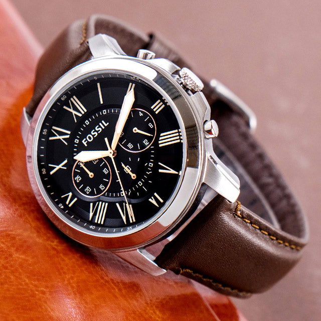 Fs4813 Fossil Grant series Brown Chronograph Leather Men's watch| FS4813