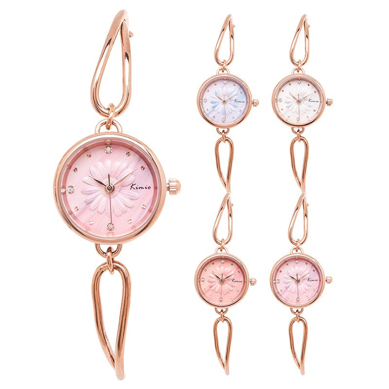 KIMIO K6463S special lady unique quartz watch steel Strap waterproof watch fancy ultra slim bracelet Simple Leisure wrist watch - Time Access store