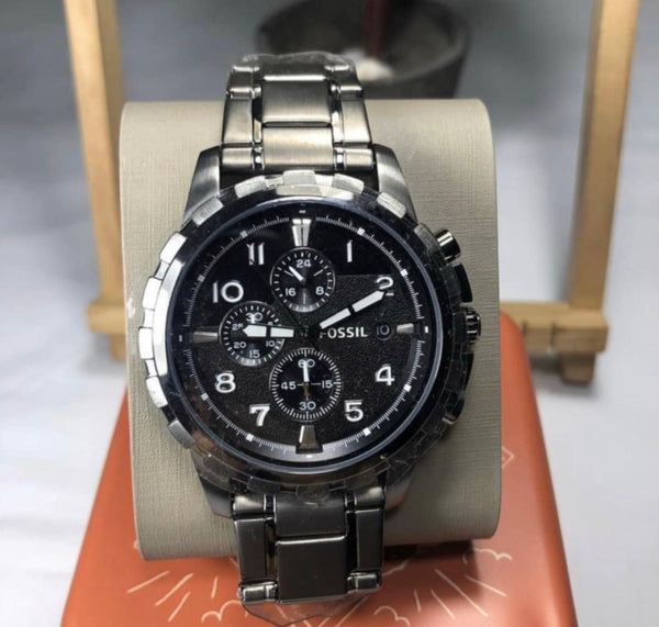 Fossil Dean Chronograph Smoke Stainless Steel Men's Watch-FS4721 - Time Access store