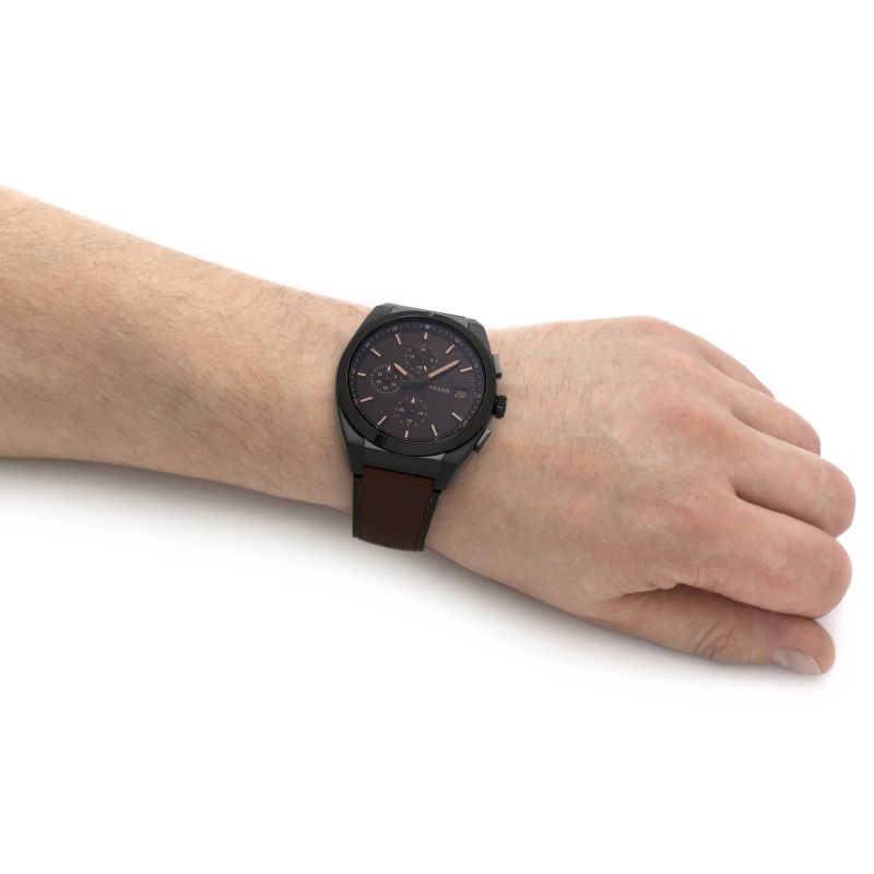Fossil Everett Chronograph Brown LiteHide™ Men's Watch | FS5798