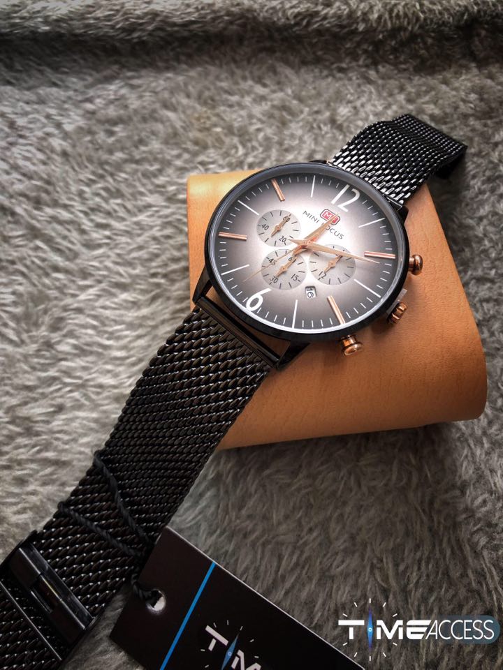 mini focus black mash chain chronograph - Time Access store