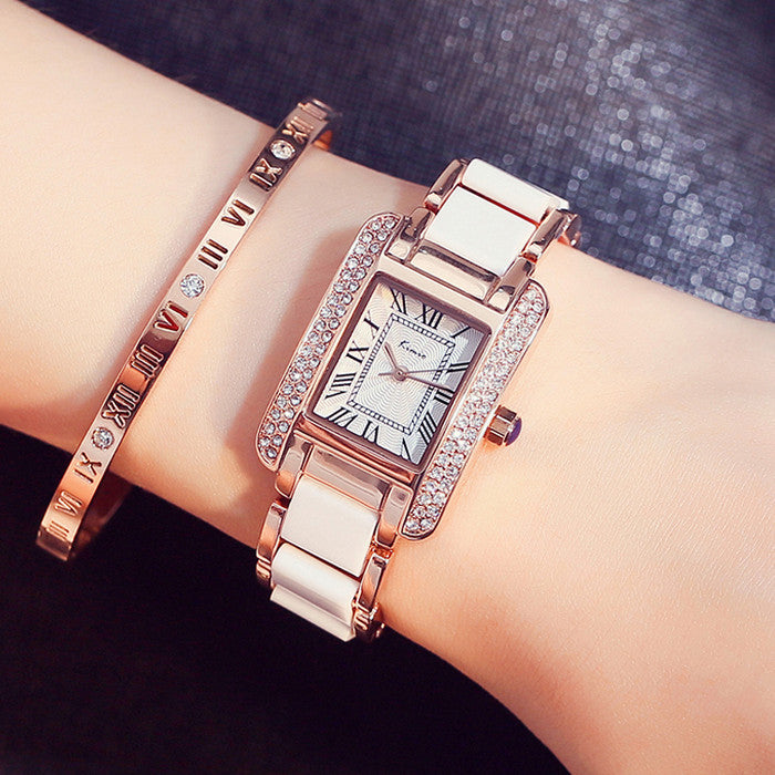 KIMIO KW6036S High Quality Watch Band Rectangle Diamond Quartz Latest Watches For Girls - Time Access store