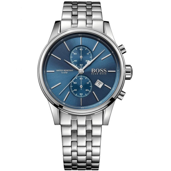 Hugo Boss Men’s Chronograph Quartz Stainless Steel Blue Dial 41mm Watch 1513384 - Time Access store