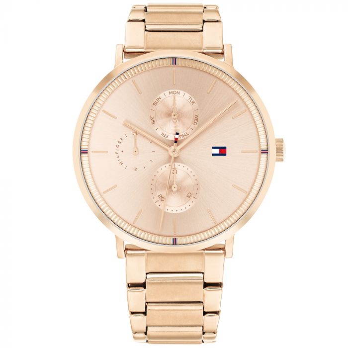 Tommy hilfiger Women Jenna Round Rose gold Watches - Time Access store