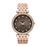 Michael Kors MK3217 Darci Brown Dial Pave Bezel Rose-gold 39mm Woman's Watch - Time Access store