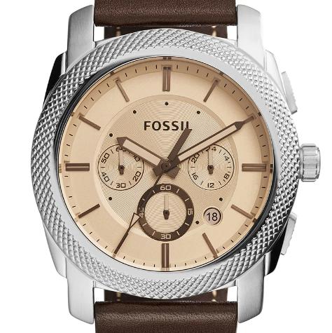 Fossil FS 5170 Machine Round Analog Amber Tinted Dial Men's Watch - Time Access store