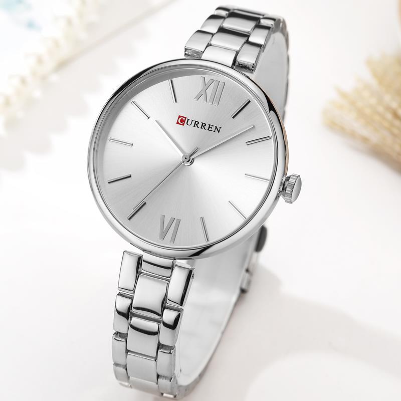 CURREN 9017 Women Watch New Quartz Top Brand Luxury Fashion Wristwatches Ladies Gift Relogio Feminino(silver Silver) - Time Access store