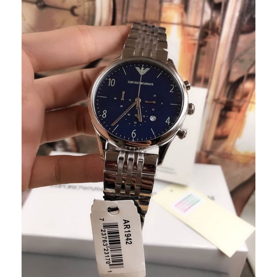 EMPORIO ARMANI Dress Chronograph Blue Dial Men s WATCH AR1942
