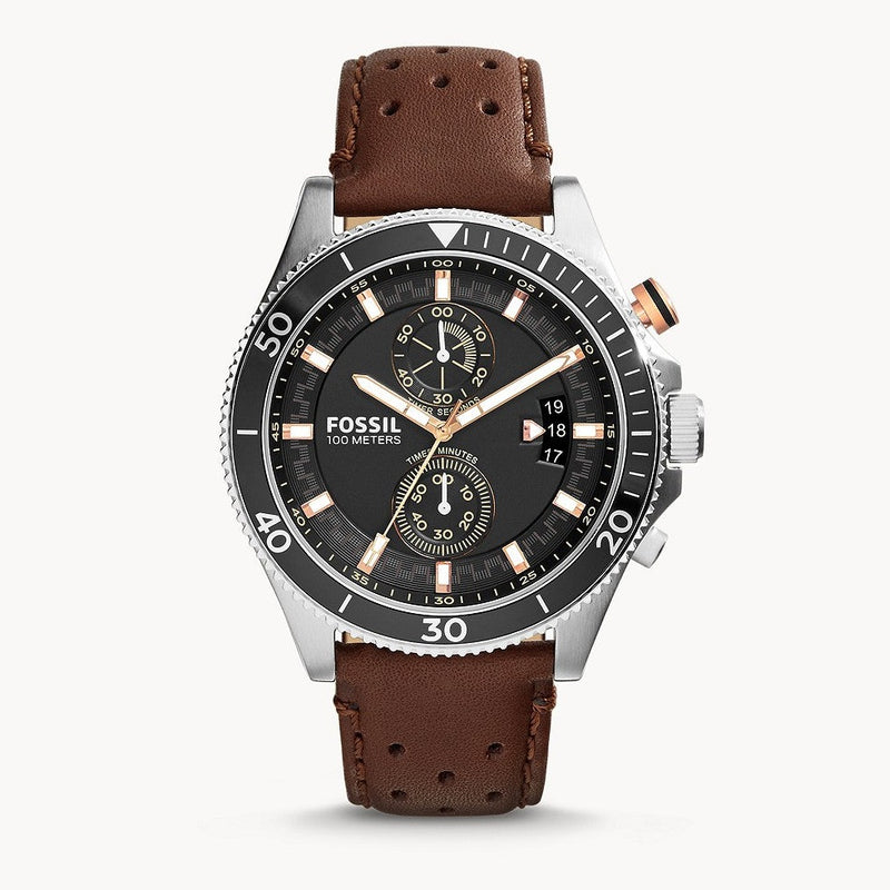 fossil CH 2944 Wakefield Chronograph Brown Leather Watch - Time Access store