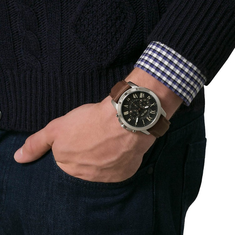 Fs4813 Fossil Grant series Brown Chronograph Leather Men's watch| FS4813