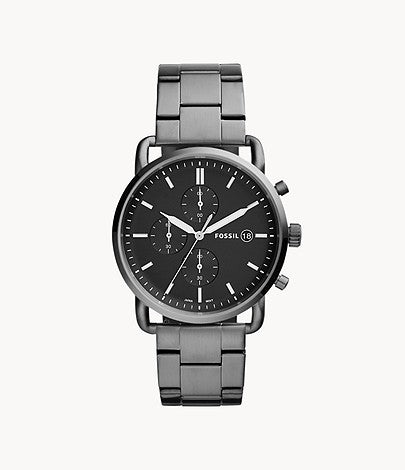 Fossil Commuter Chronograph Smoke stainless steel Men's Watch FS5400 - Time Access store