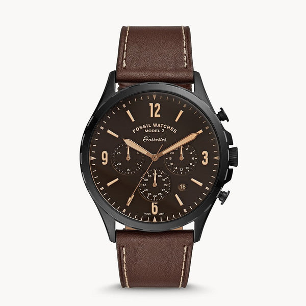 Forrester Chronograph Brown Leather Watch  FS5608 - Time Access store