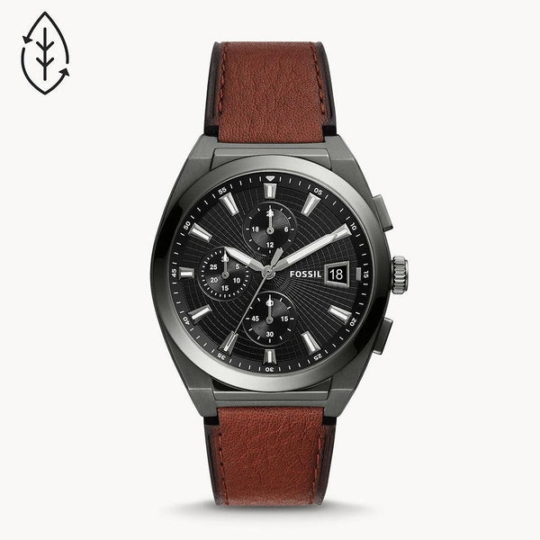 Fossil Everett Analog Grey Dial Brown Belt Men's Watch-FS5799 - Time Access store