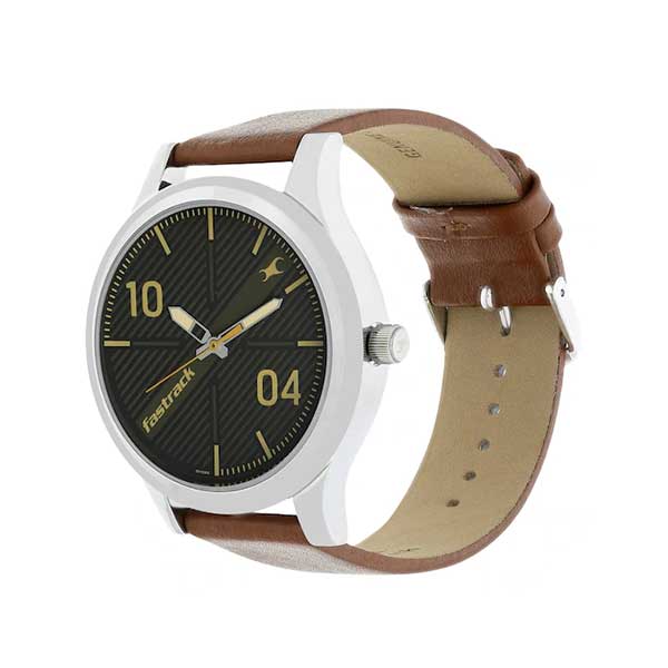 FUNDAMENTALS WHITE DIAL LEATHER STRAP WATCH NP38051SL02 - Time Access store