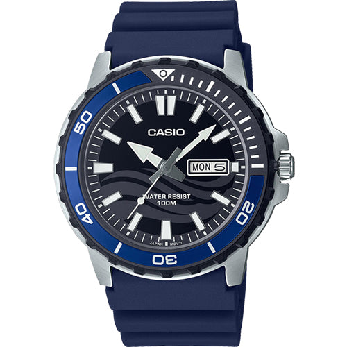 Casio Blue Resin Band Men's Watch| MTD-125-2AV
