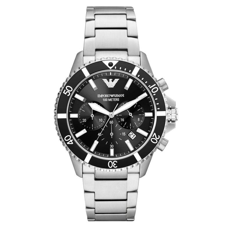 Emporio Armani Men's Chronograph, Stainless Steel Watch, 43mm case size - Time Access store