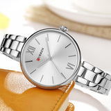 CURREN 9017 Women Watch New Quartz Top Brand Luxury Fashion Wristwatches Ladies Gift Relogio Feminino(silver Silver) - Time Access store