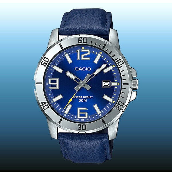Casio Enticer Date Belt Blue Watch | MTP-VD01L-2BV