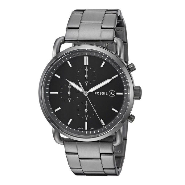 Fossil Commuter Chronograph Smoke stainless steel Men's Watch FS5400 - Time Access store