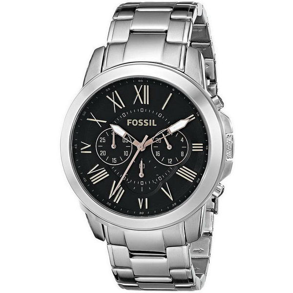 Fossil Men's FS4994 Grant Chronograph Stainless Steel Watch - Silver-Tone - Time Access store