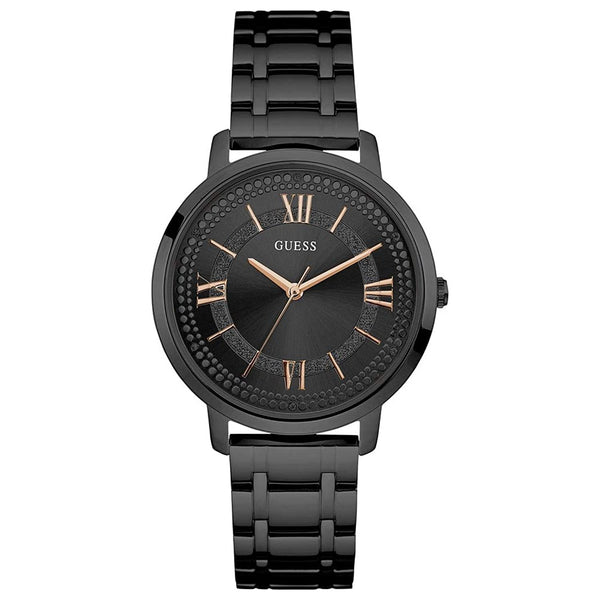 GUESS MONTAUK BLACK DIAL STAINLESS STEEL LADIES WATCH | W0933L4