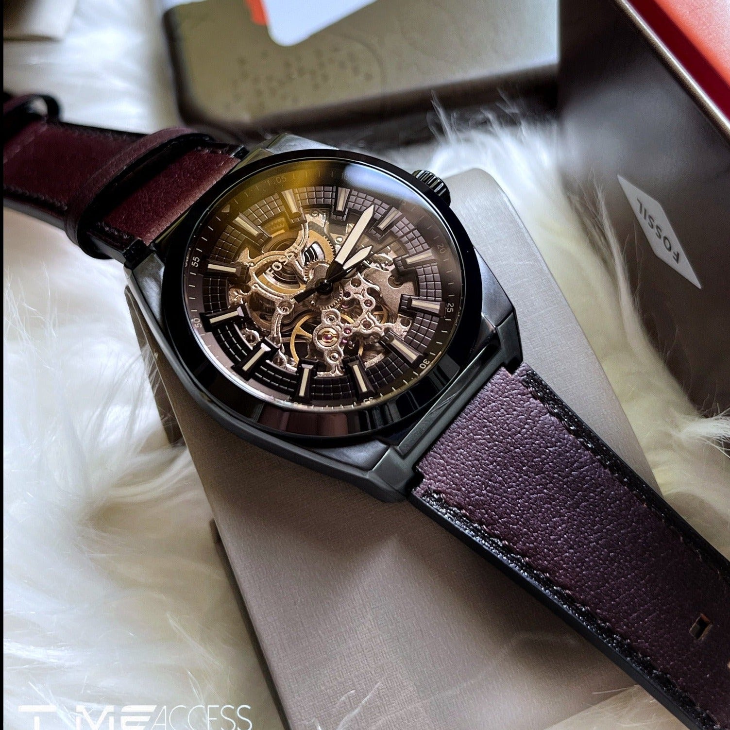 Fossil Everett Automatic Dark Brown LiteHide™ Men
