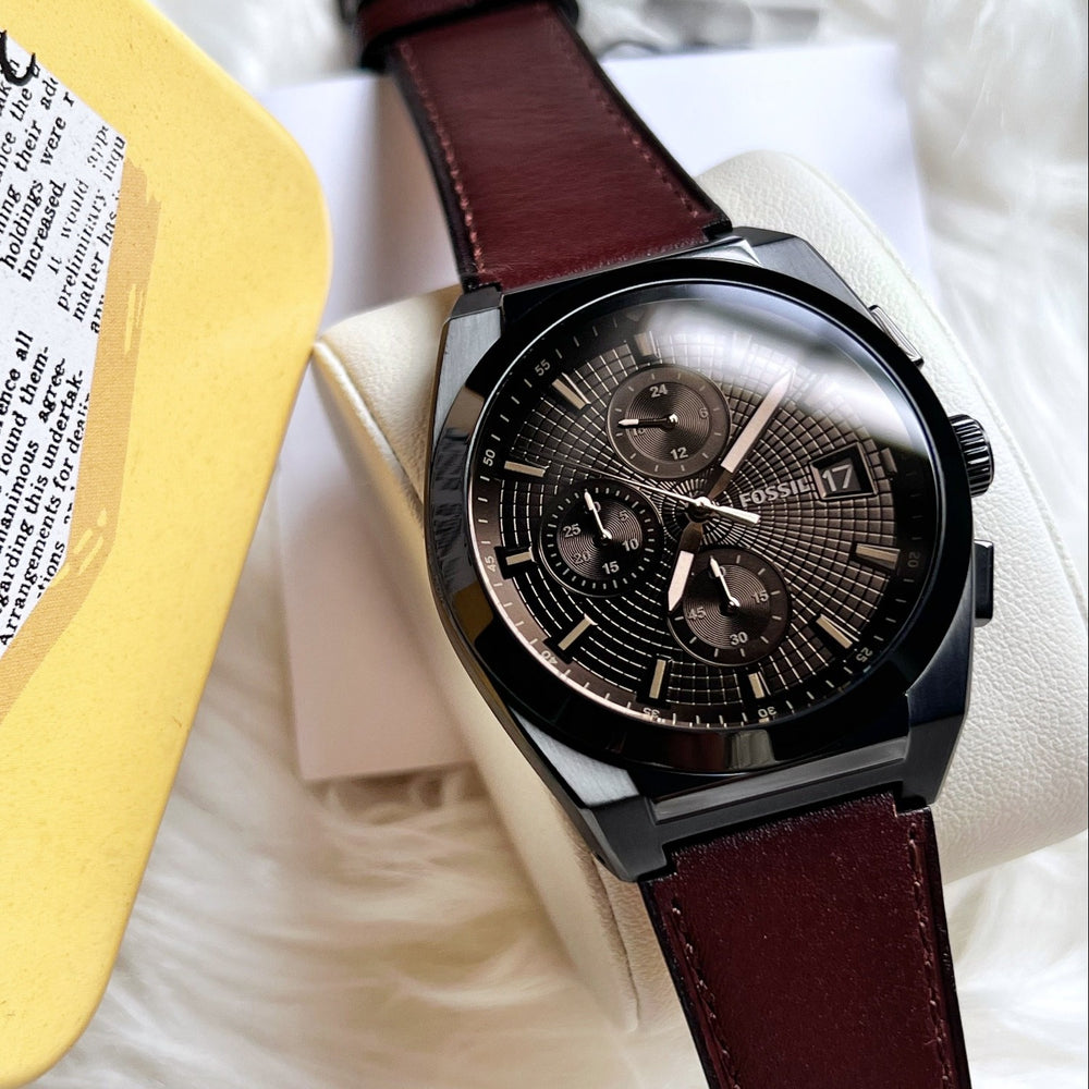 Fossil Everett Chronograph Brown LiteHide™ Men's Watch | FS5798