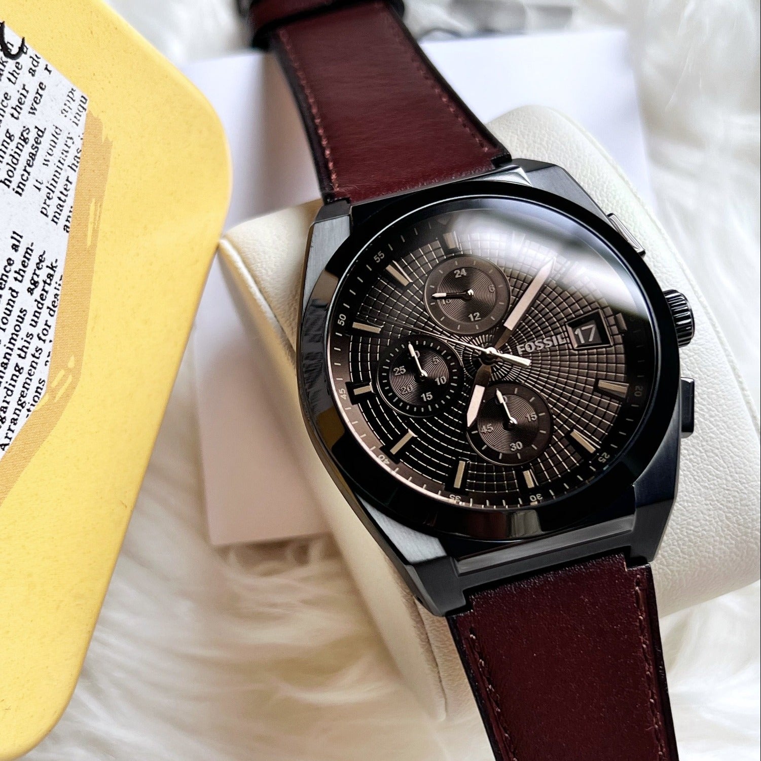Fossil Everett Chronograph Brown LiteHide™ Men's Watch | FS5798