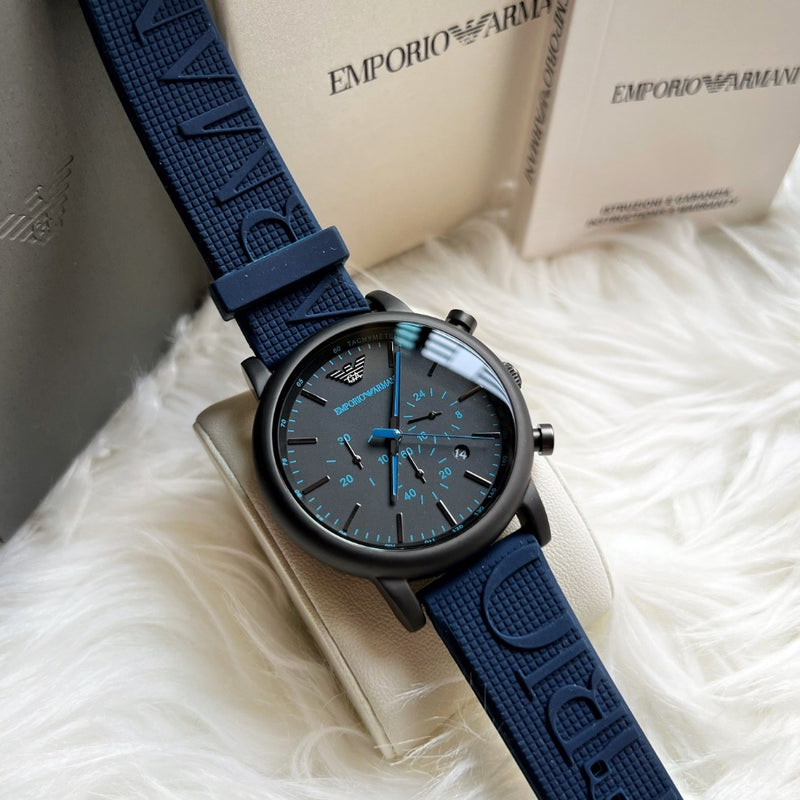 Emporio Armani Luigi Analog Display Blue Silicone Men's Watch| AR11023