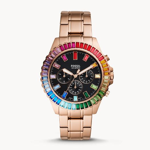 Fossil Limited Edition Garrett Chronograph Rose-Gold-Tone Stainless-Steel Watch - Time Access store