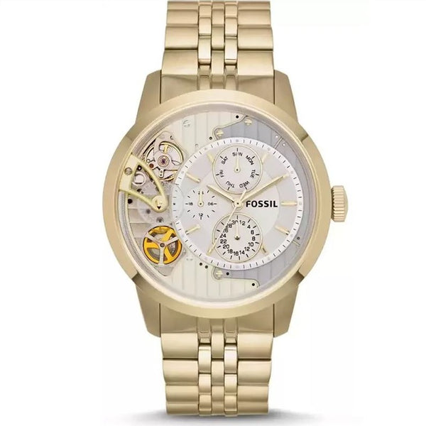 Fossil Chronograph white Dial Golden Watch For Men | ME1137
