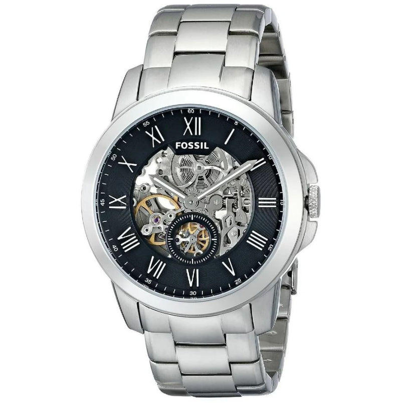 Fossil Grant Automatic Silver Stainless Steel Men's Watch | ME3055