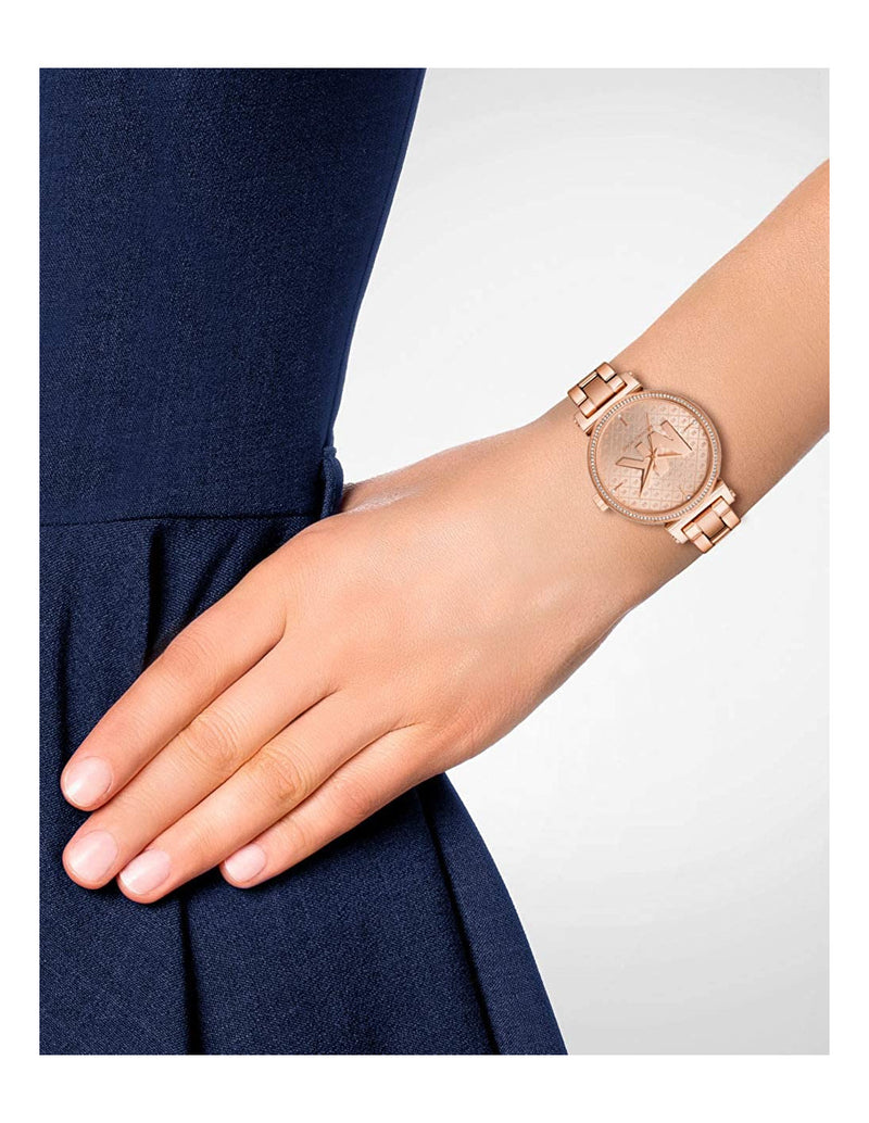 Michael Kors Women s Sophie Analog Display Rose Gold Tone Watch MK4335